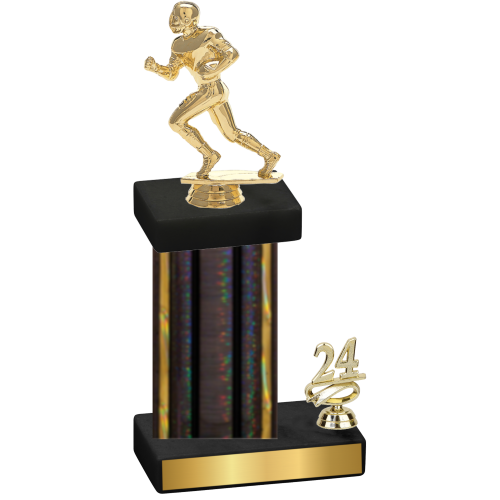 Accented Single Black Glacier Year Football Trophy