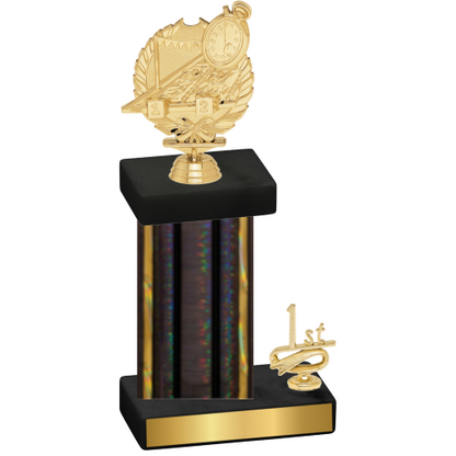 Accented Single Black Glacier First Place Swimming Trophy