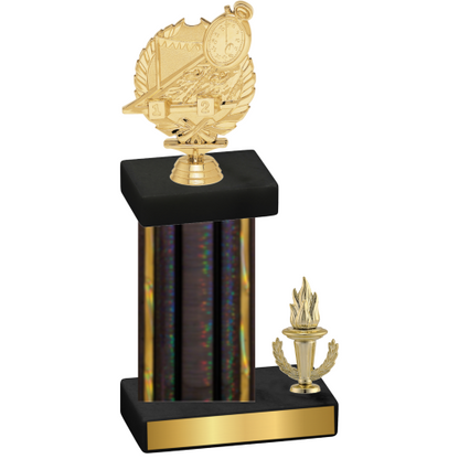 Accented Single Black Glacier Victory Swimming Trophy