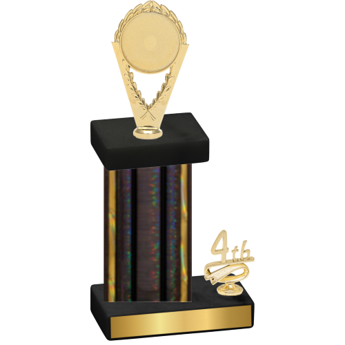 Accented Single Black Glacier Fourth Place Insert Trophy