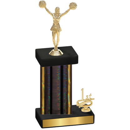 Accented Single Black Glacier First Place Cheerleading Trophy