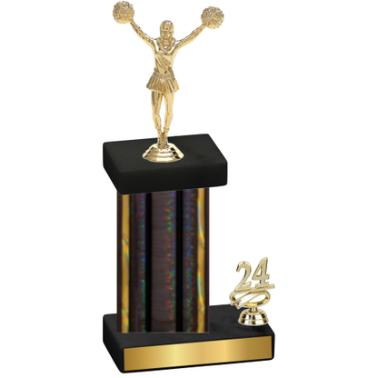 Accented Single Black Glacier Year Cheerleading Trophy