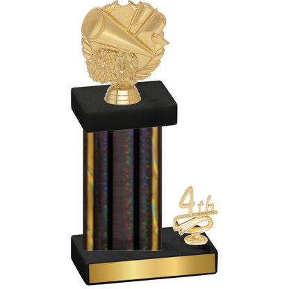 Accented Single Black Glacier Fourth Place Cheerleading Trophy