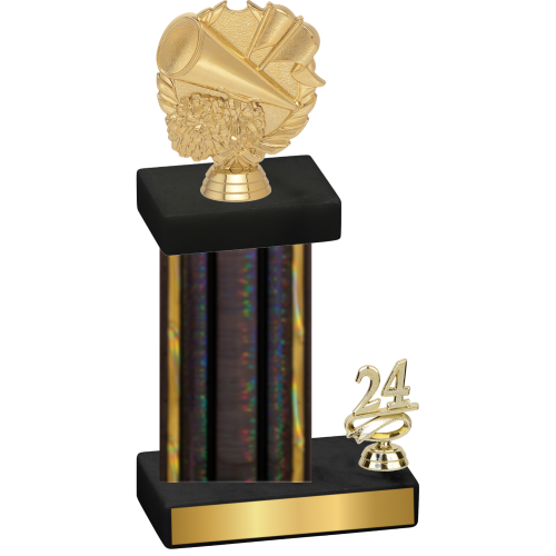 Accented Single Black Glacier Year Cheerleading Trophy