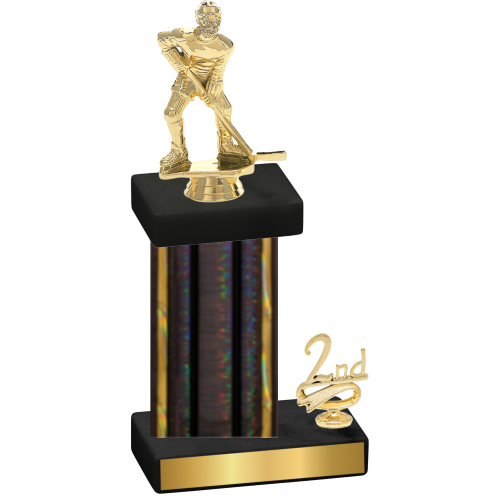 Accented Single Black Glacier Second Place Hockey Trophy