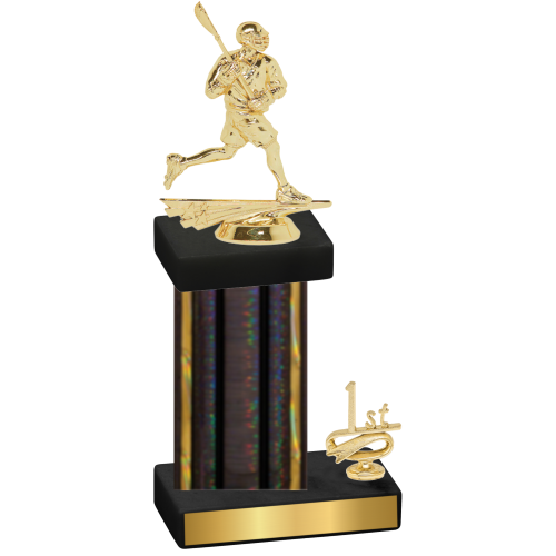 Accented Single Black Glacier First Place Lacrosse Trophy