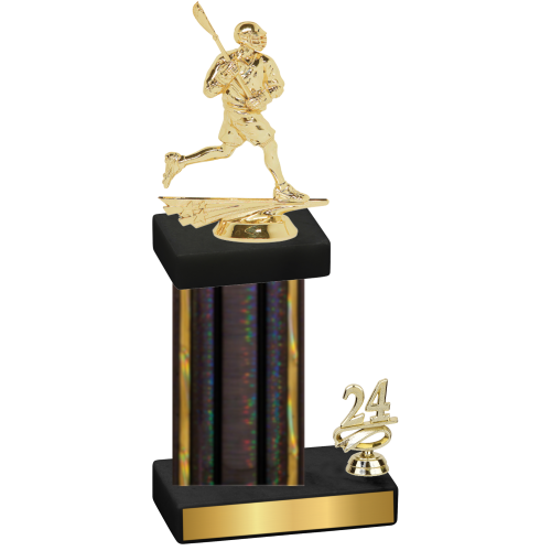 Accented Single Black Glacier Year Lacrosse Trophy