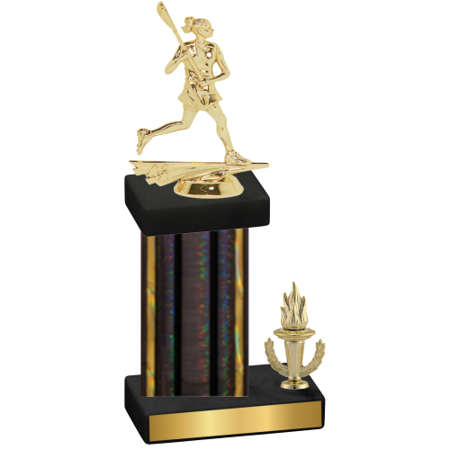 Accented Single Black Glacier Victory Lacrosse Trophy