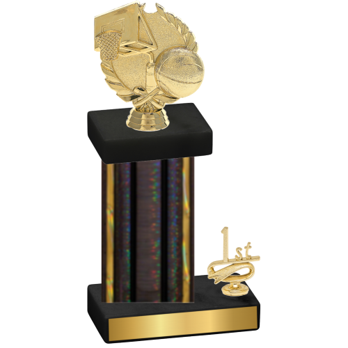 Accented Single Black Glacier First Place Basketball Trophy