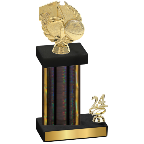 Accented Single Black Glacier Year Basketball Trophy