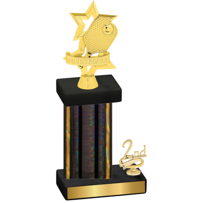 Accented Single Black Glacier Second Place Pickleball Trophy