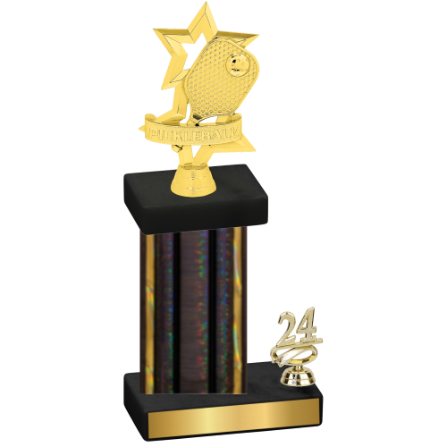 Accented Single Black Glacier Year Pickleball Trophy