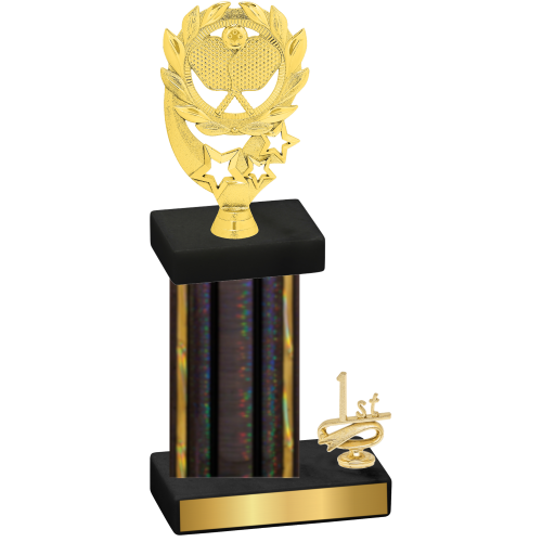 Accented Single Black Glacier First Place Pickleball Trophy