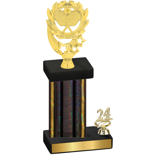 Accented Single Black Glacier Year Pickleball Trophy