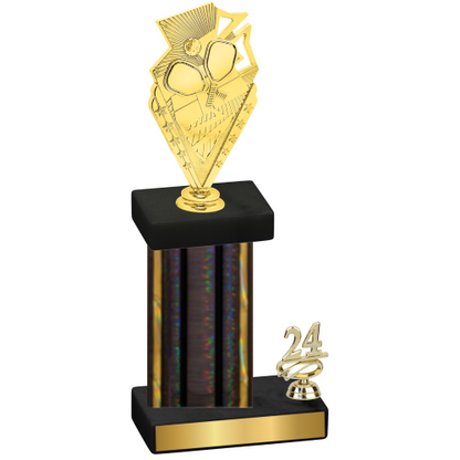 Accented Single Black Glacier Year Pickleball Trophy