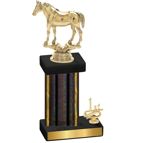 Accented Single Black Glacier First Place Horses Trophy