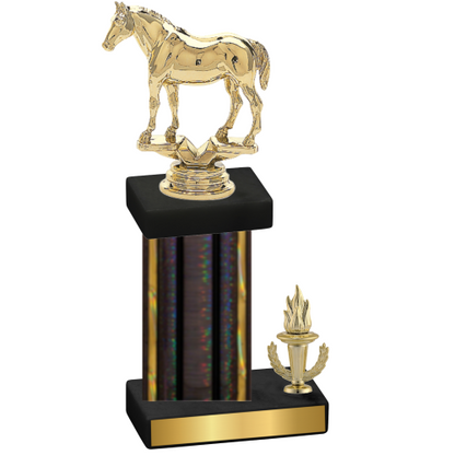 Accented Single Black Glacier Victory Horses Trophy