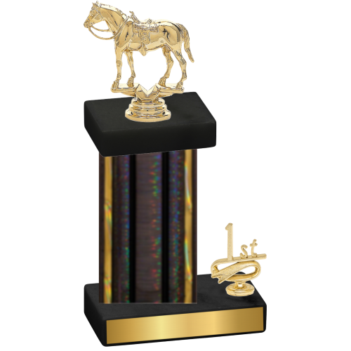 Accented Single Black Glacier First Place Horses Trophy