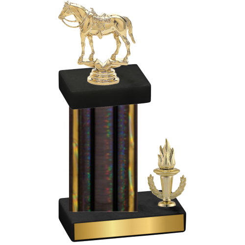 Accented Single Black Glacier Victory Horses Trophy