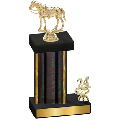 Accented Single Black Glacier Year Horses Trophy