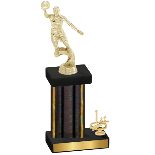 Accented Single Black Glacier First Place Basketball Trophy