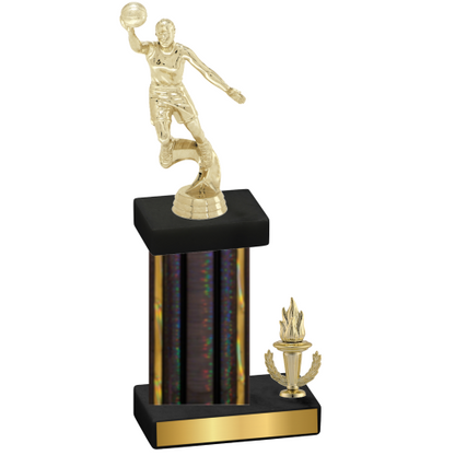 Accented Single Black Glacier Victory Basketball Trophy