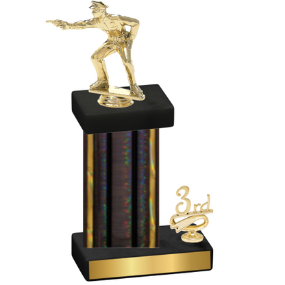 Accented Single Black Glacier Third Place Shooter Trophy