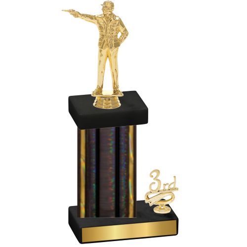 Accented Single Black Glacier Third Place Shooter Trophy