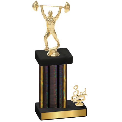 Accented Single Black Glacier Third Place Weights Trophy