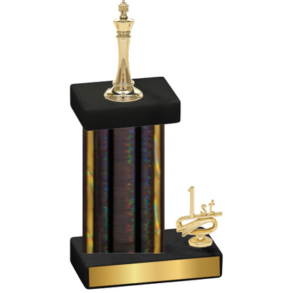 Accented Single Black Glacier First Place Chess Trophy