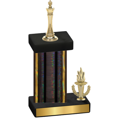 Accented Single Black Glacier Victory Chess Trophy