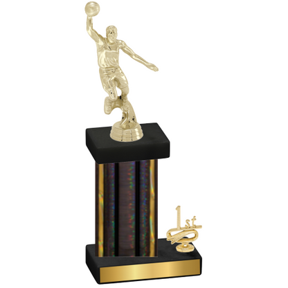 Accented Single Black Glacier First Place Basketball Trophy