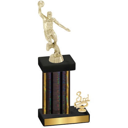 Accented Single Black Glacier Third Place Basketball Trophy