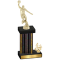 Accented Single Black Glacier Fourth Place Basketball Trophy