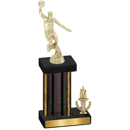 Accented Single Black Glacier Victory Basketball Trophy