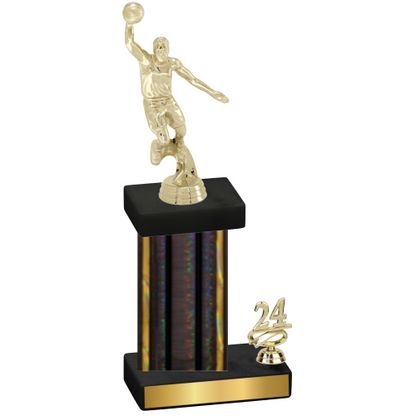 Accented Single Black Glacier Year Basketball Trophy