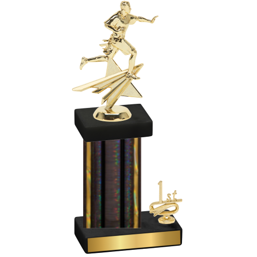 Accented Single Black Glacier First Place Flag Football Trophy