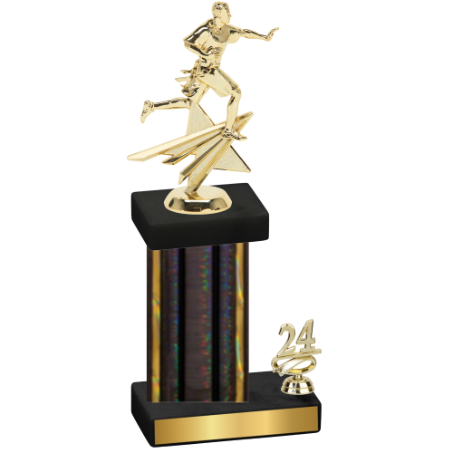 Accented Single Black Glacier Year Flag Football Trophy