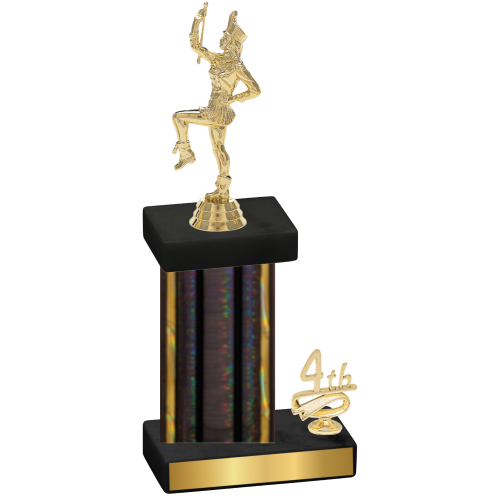 Accented Single Black Glacier Fourth Place Majorette Trophy