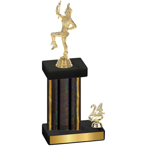 Accented Single Black Glacier Year Majorette Trophy