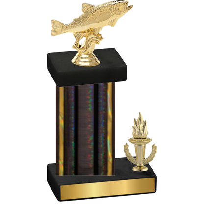 Accented Single Black Glacier Victory Fishing Trophy