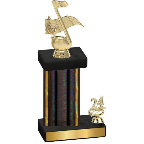 Accented Single Black Glacier Year Music Trophy