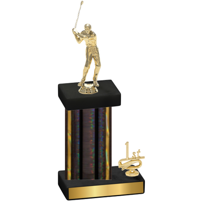 Accented Single Black Glacier First Place Golf Trophy