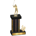 Accented Single Black Glacier Fourth Place Golf Trophy