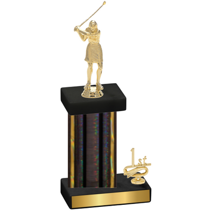 Accented Single Black Glacier First Place Golf Trophy