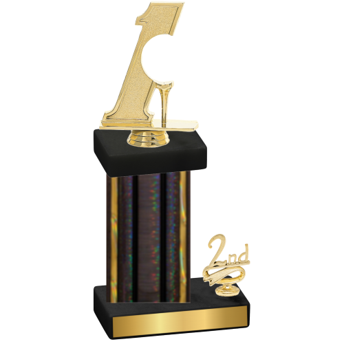 Accented Single Black Glacier Second Place Golf Trophy