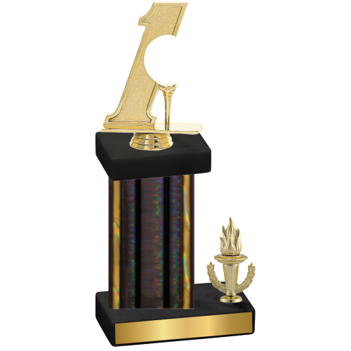 Accented Single Black Glacier Victory Golf Trophy