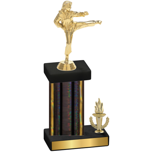 Accented Single Black Glacier Victory Karate Trophy