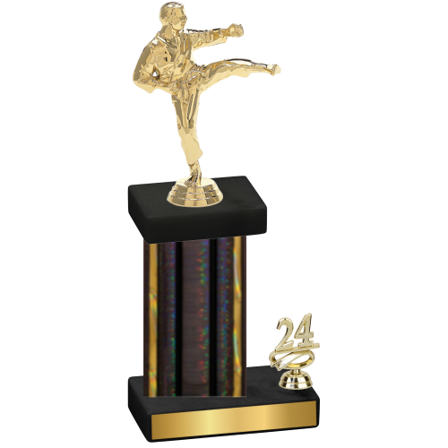 Accented Single Black Glacier Year Karate Trophy