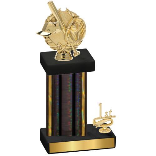 Accented Single Black Glacier First Place Baseball Trophy